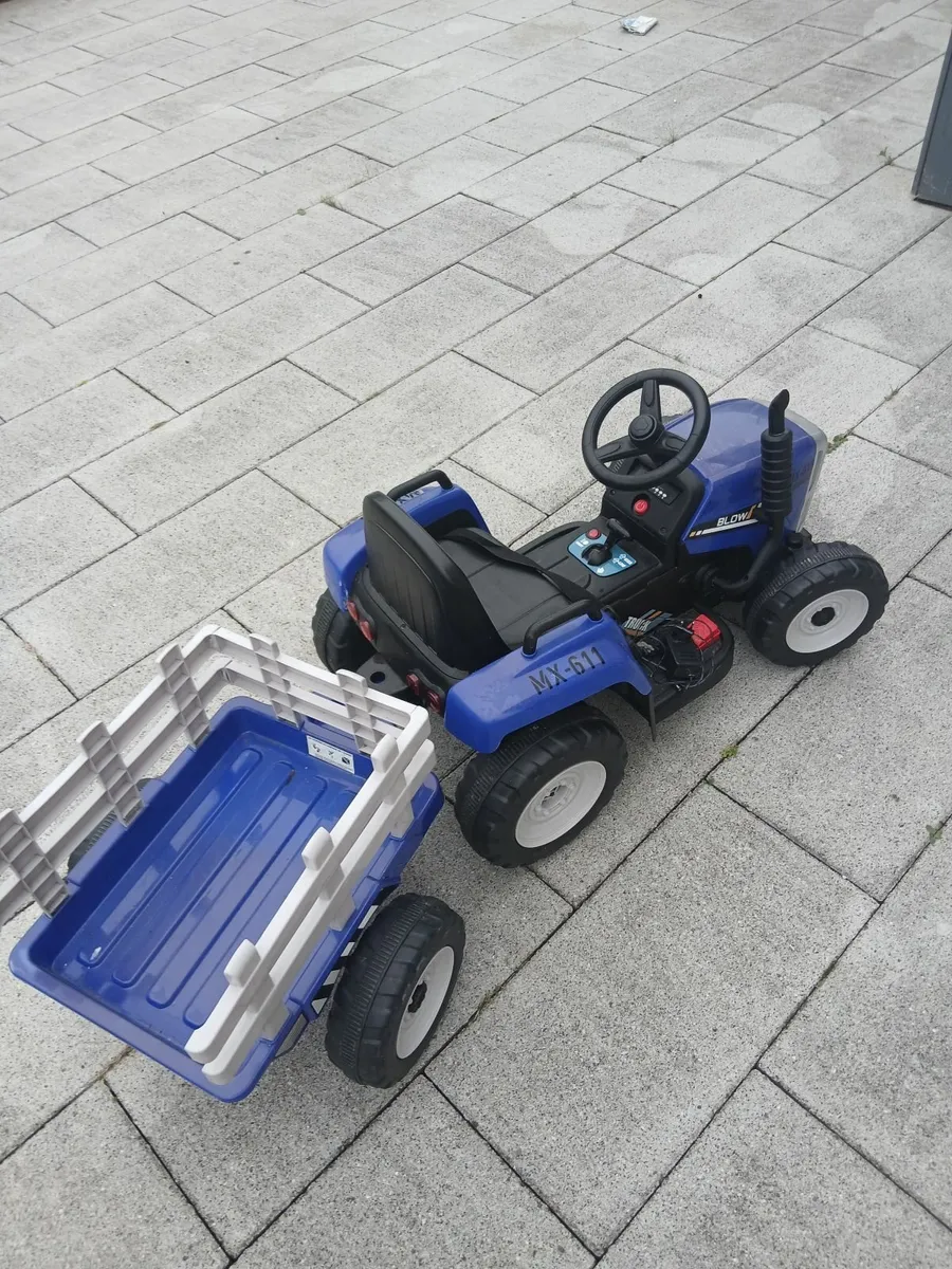Kids Electric Tractor and Trailer - Image 1
