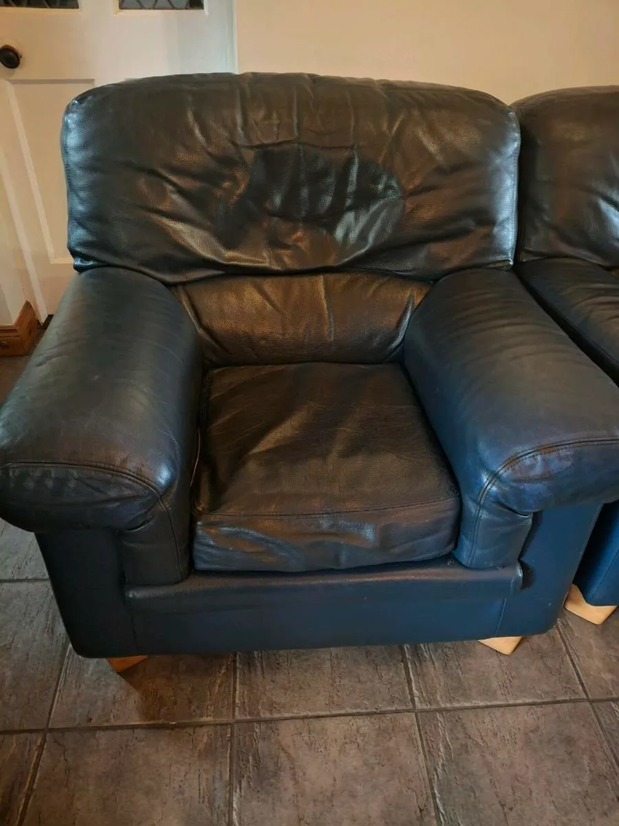 Blue leather chair
