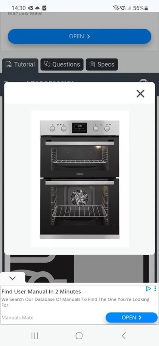 Zanussi Built-in Double Oven - Image 1