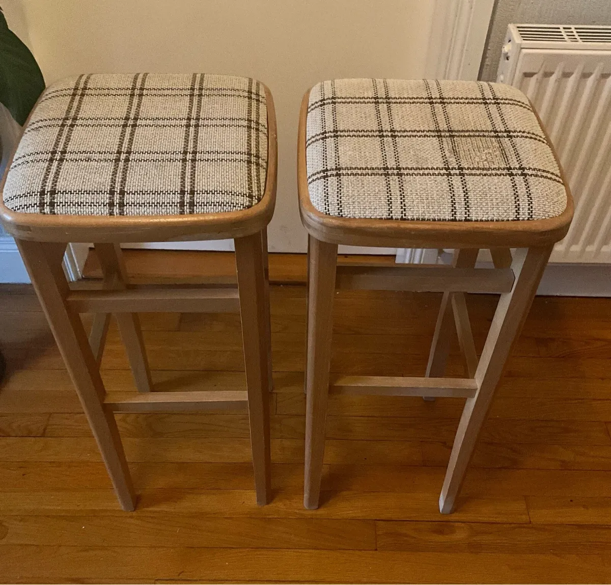 Pr. Of Vintage Retro Solid Wood Mid Century Stools - Image 1