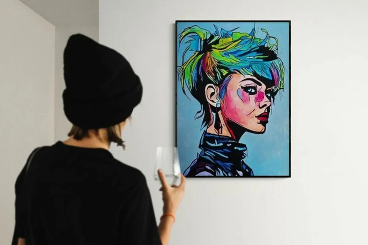 Original hand paint picture, acrylic painting by S - Image 2