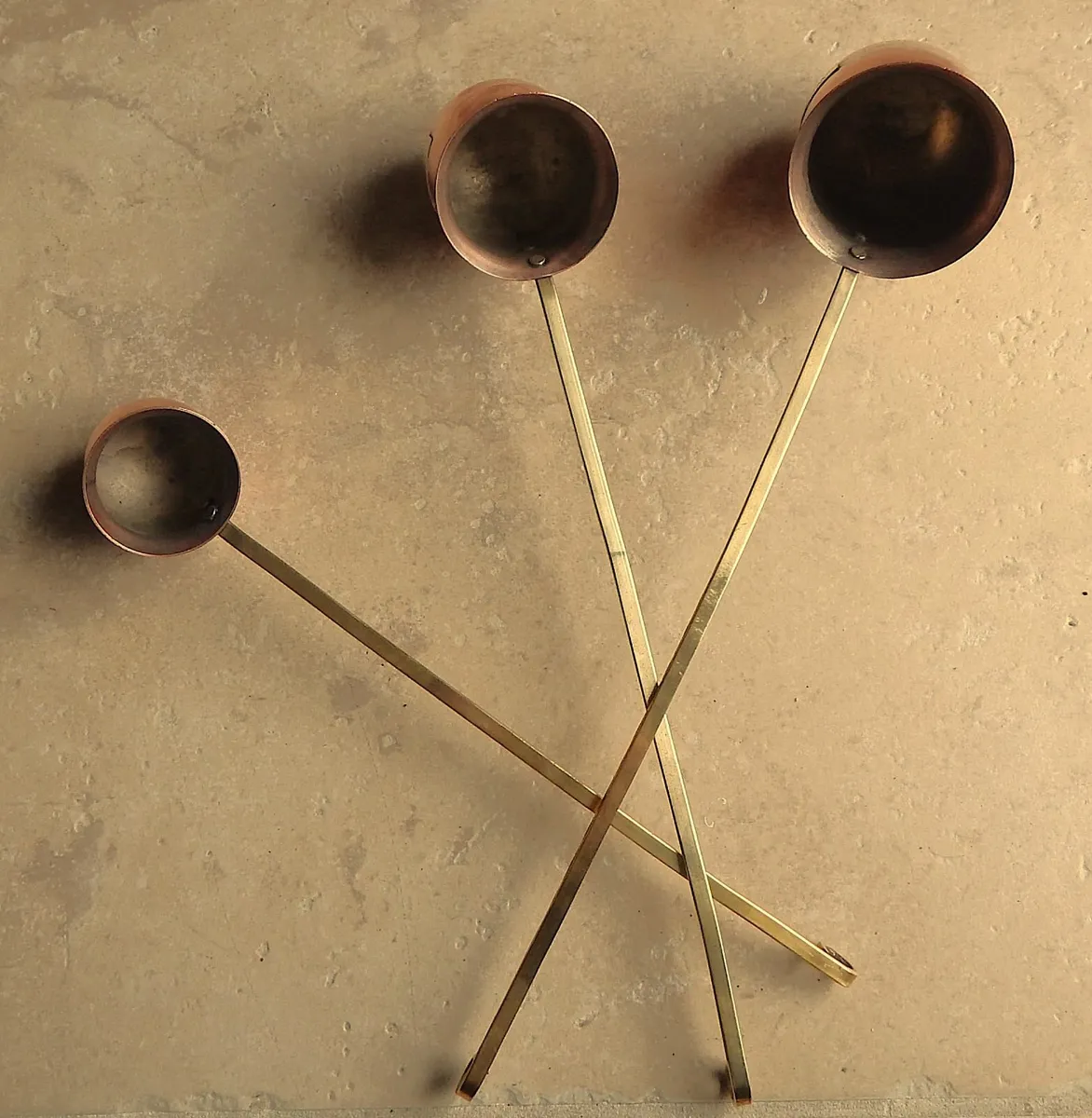 3 Vintage Copper & Brass Liquor Ladles/Measures - Image 4