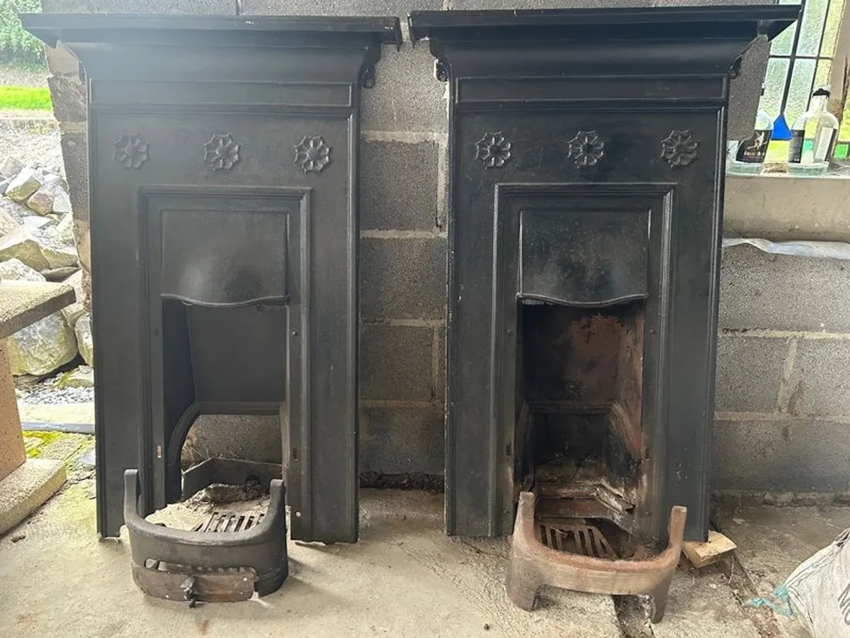 Pair of Antique Cast Iron Fire Places - Image 1