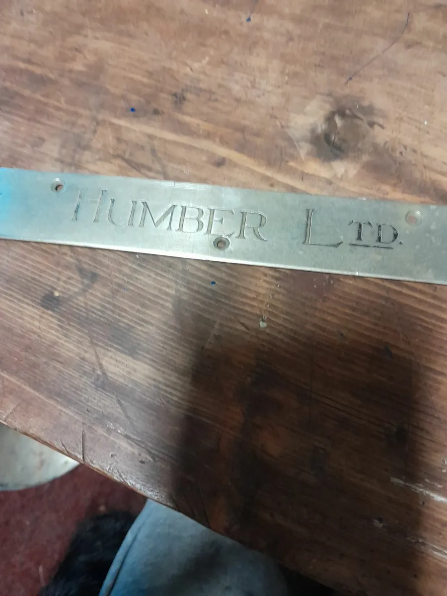 Vintage humber l t d coventry name plate - Image 2