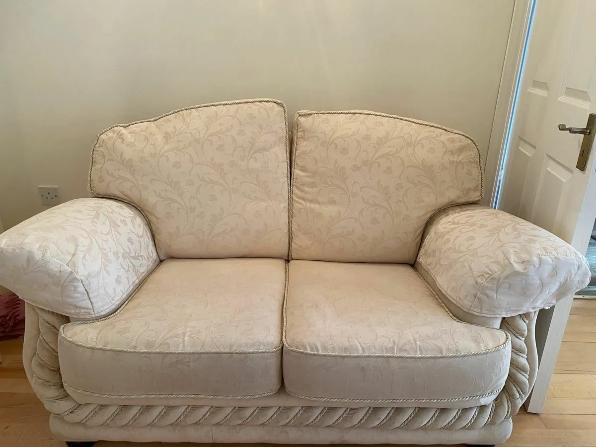 Cream Fabric  Couch - Image 3