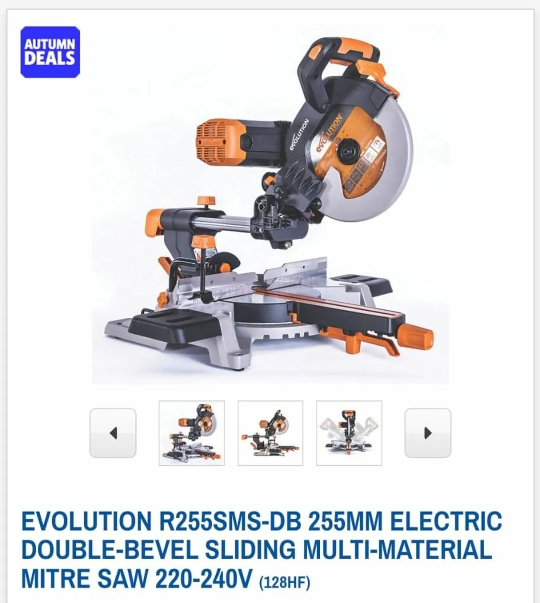 Evolution sliding mitre saw double bevel - Image 1
