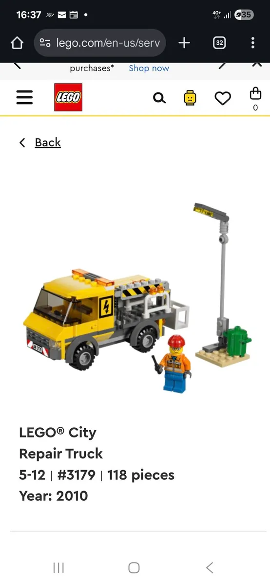 Lego Lighting Repair Lorry Set - Image 1