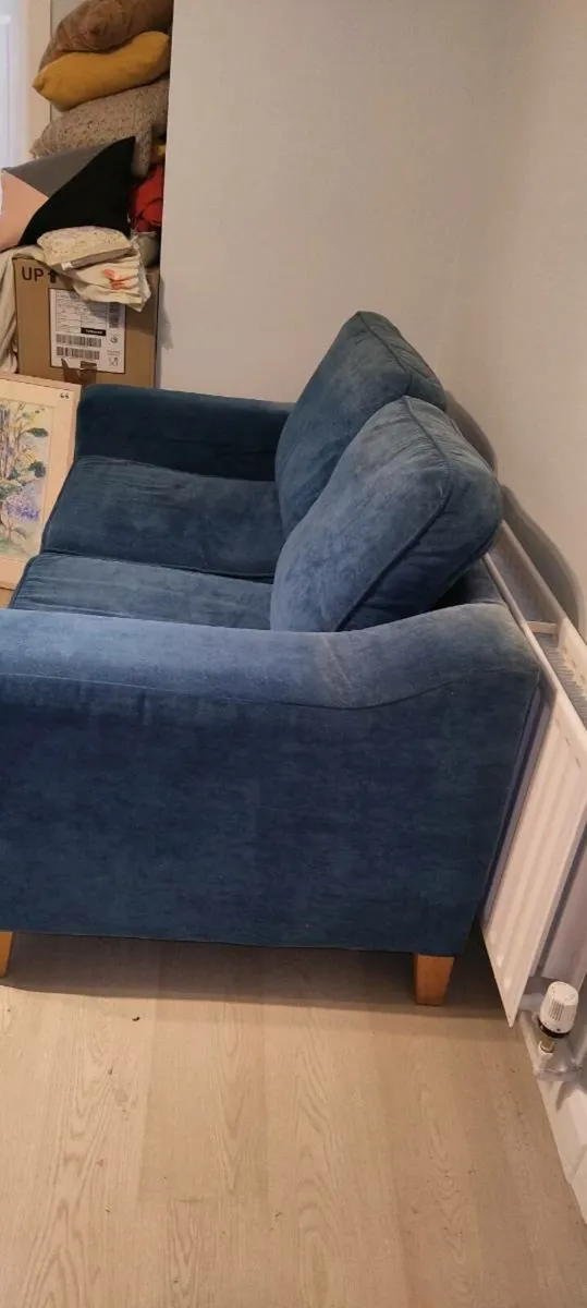 Sofa , blue velvet, 2 seater - Image 2