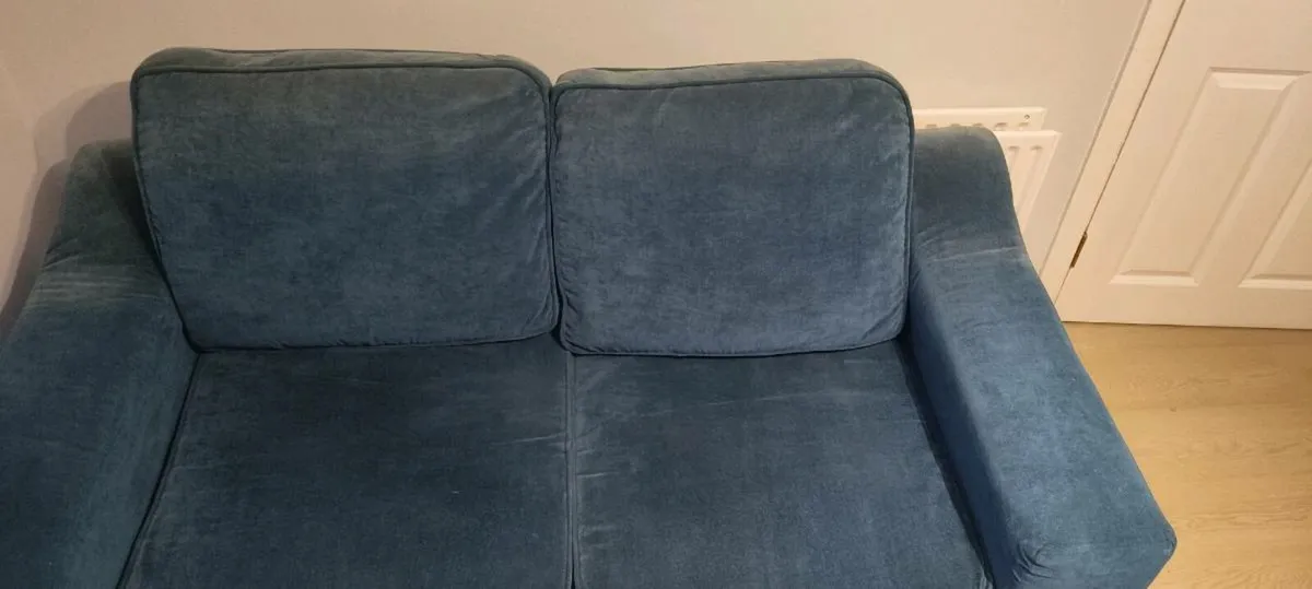 Sofa , blue velvet, 2 seater - Image 4