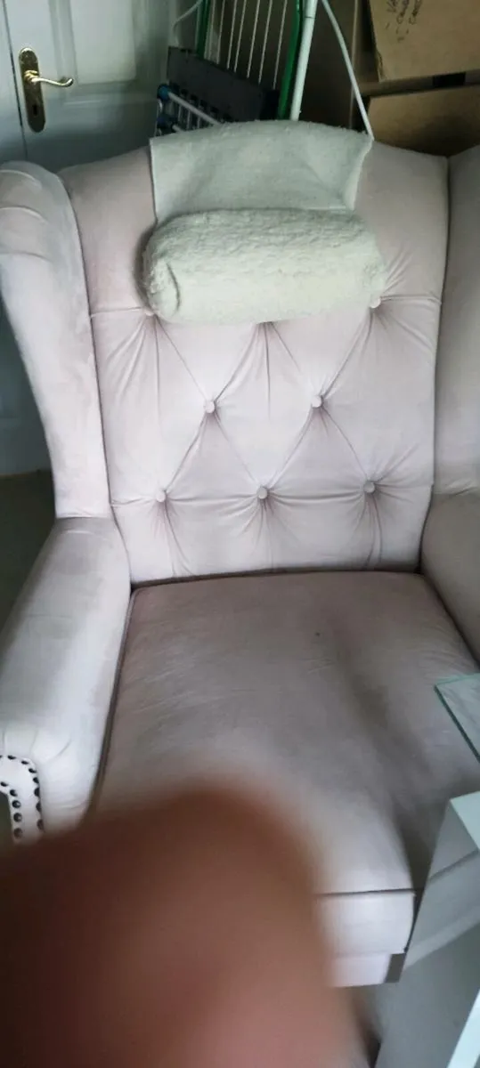 Armchair dusty pink velvet - Image 1