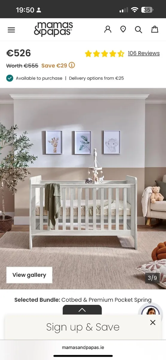 Mamas and Papas CotBed - Image 1
