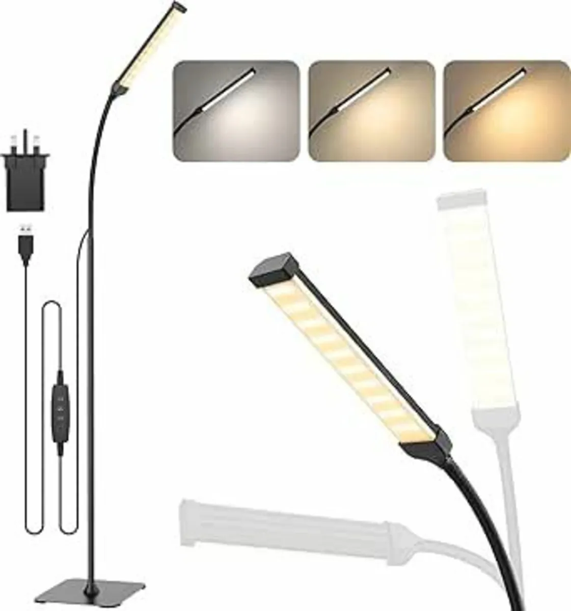 Floor Lamp, 120 LED 10 W, Standing Lamp 3 Colours - Image 2