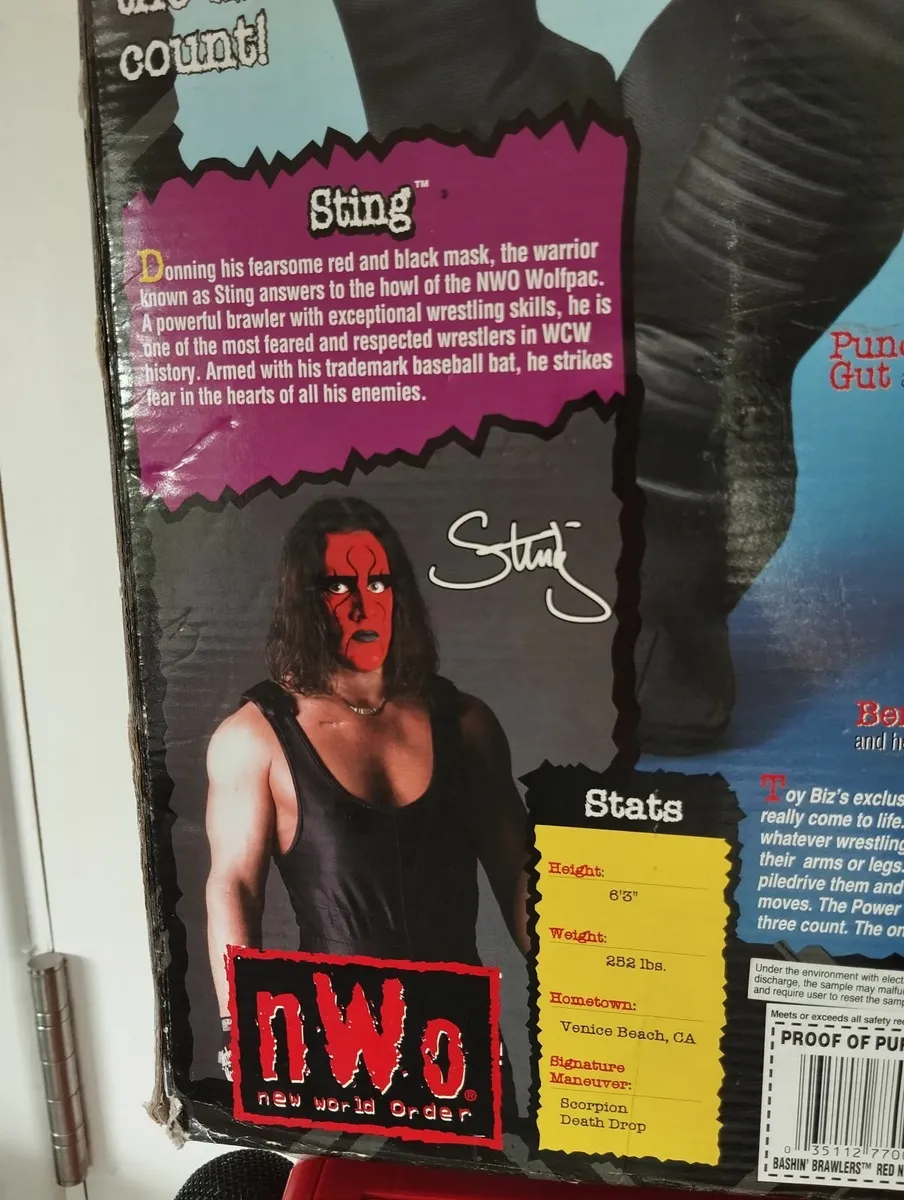 Rare WCW Bashin Brawlers Sting NWO Plush - Image 3
