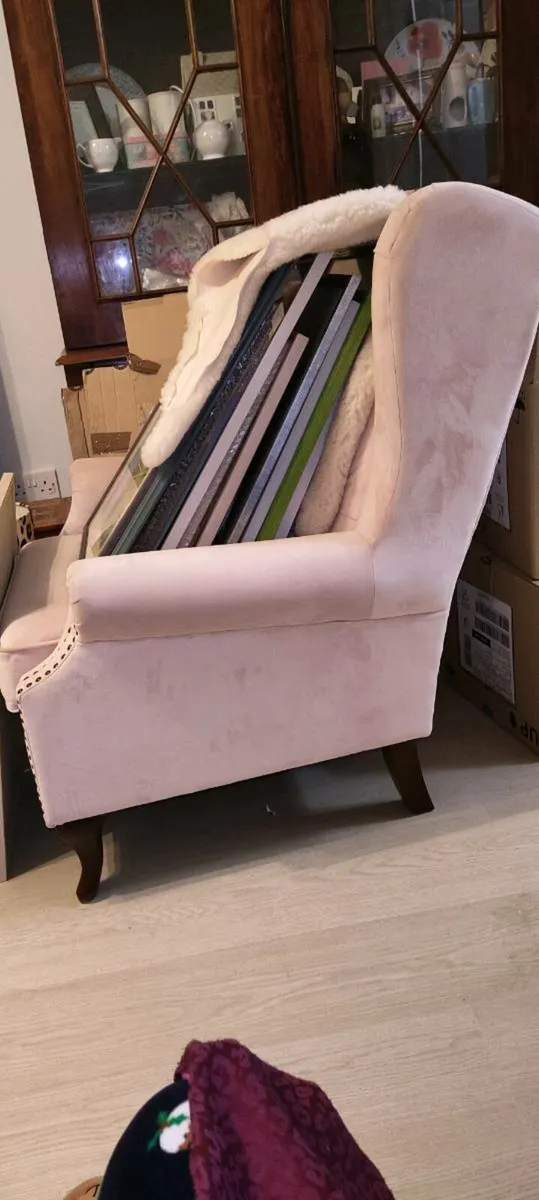 Armchair dusty pink velvet - Image 3