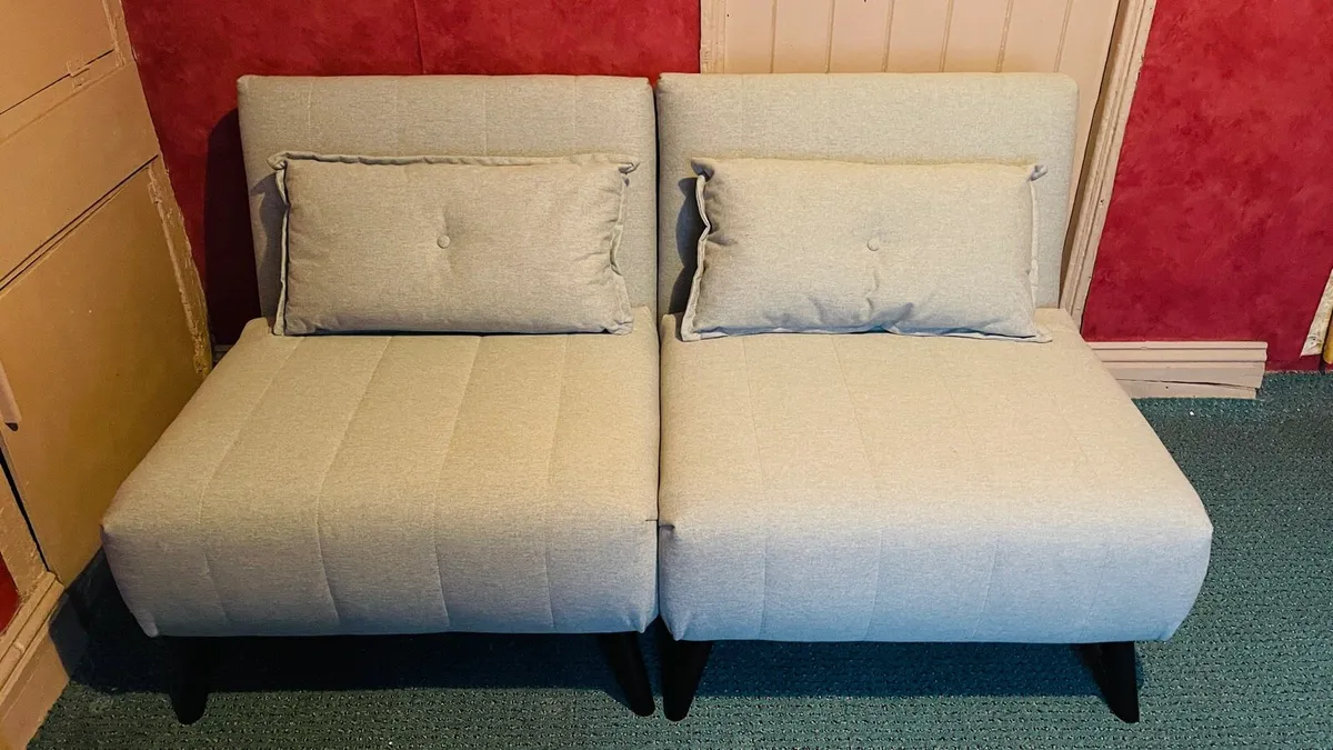 Armless Click-Clack Sofa Bed(M&S) with extras - Image 1