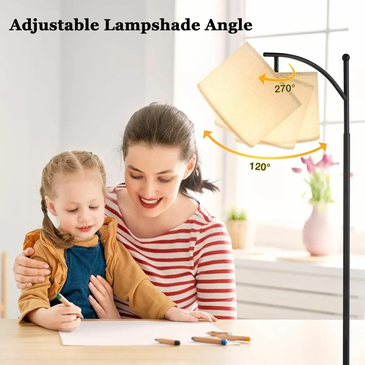 Floor Lamp, 60" Modern Arc Standing Lamps Office - Image 3