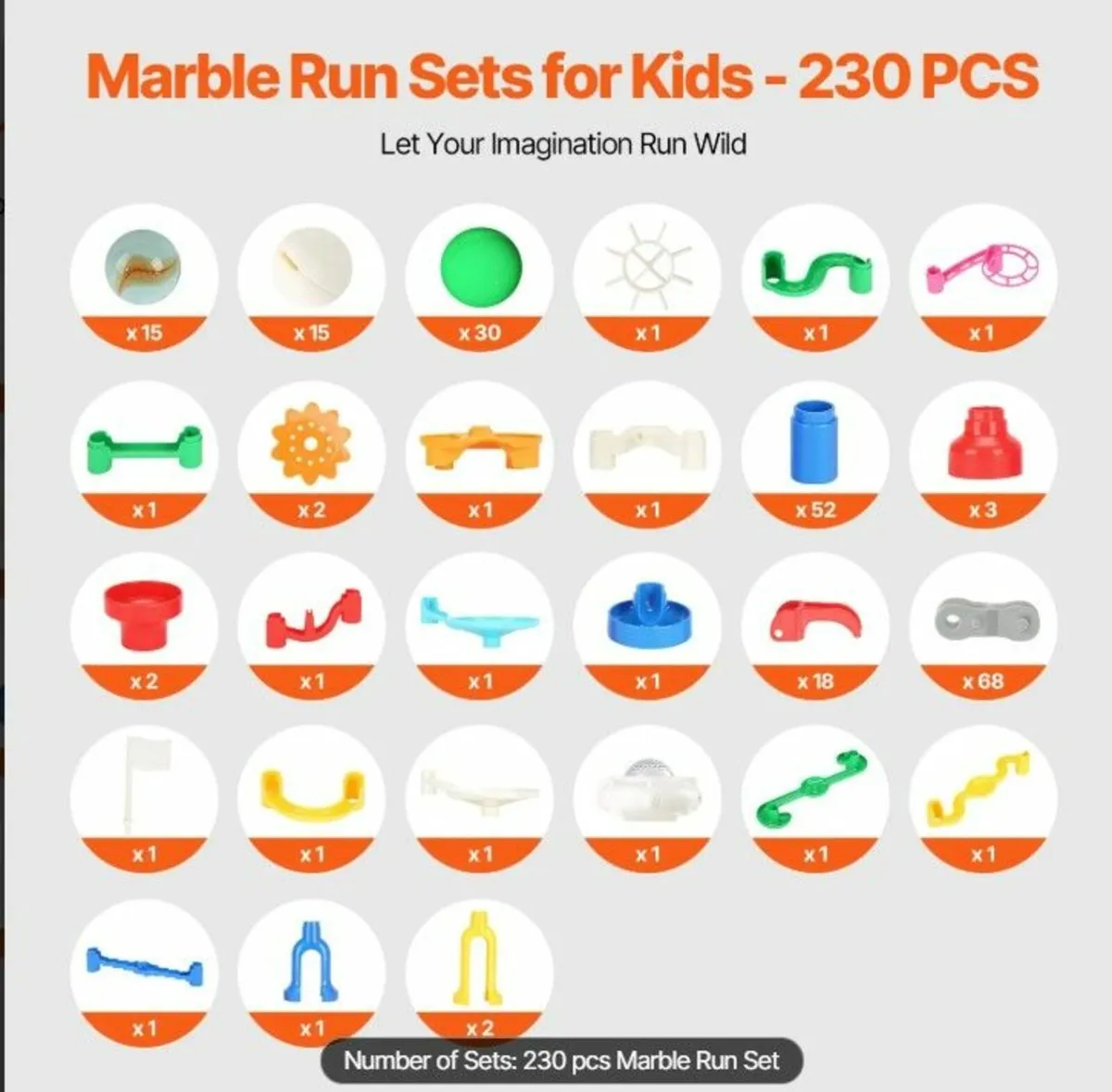 Marble Run Set 230 PCS with Motorized Elevator - Image 2