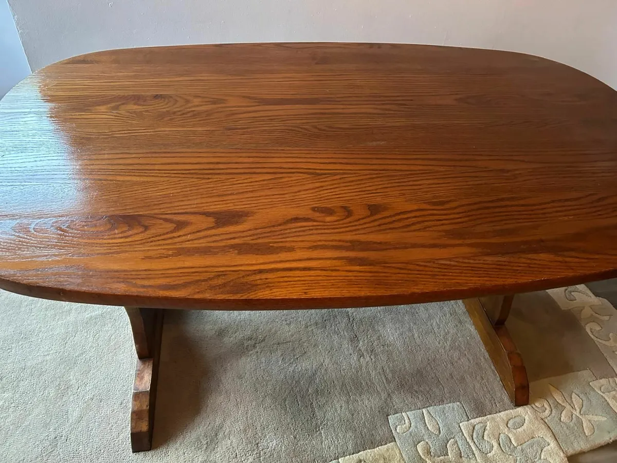 Antique Solid Oak Table - Image 3