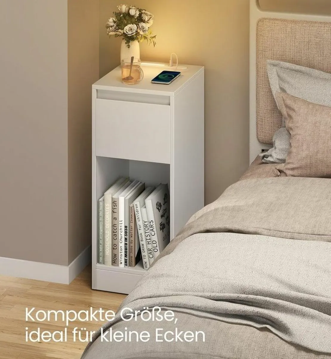 Set of 2 LED Bedside Tables with USB Charging Port - Image 3