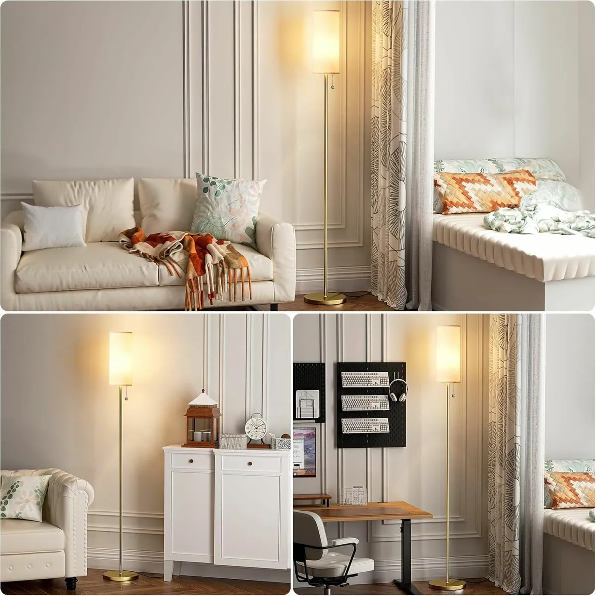 Gold Floor Lamp Living Room 3 Color Temperatures - Image 3