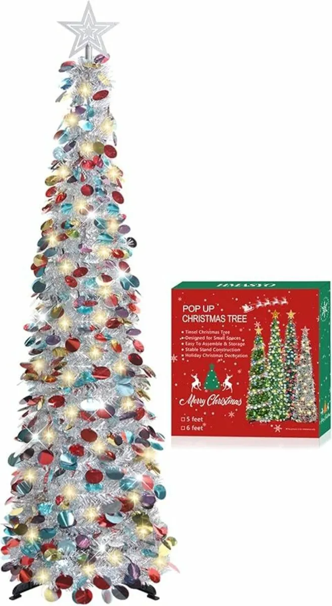 5FT/1.5M Pop Up Christmas Tree Timer Lights - Image 4
