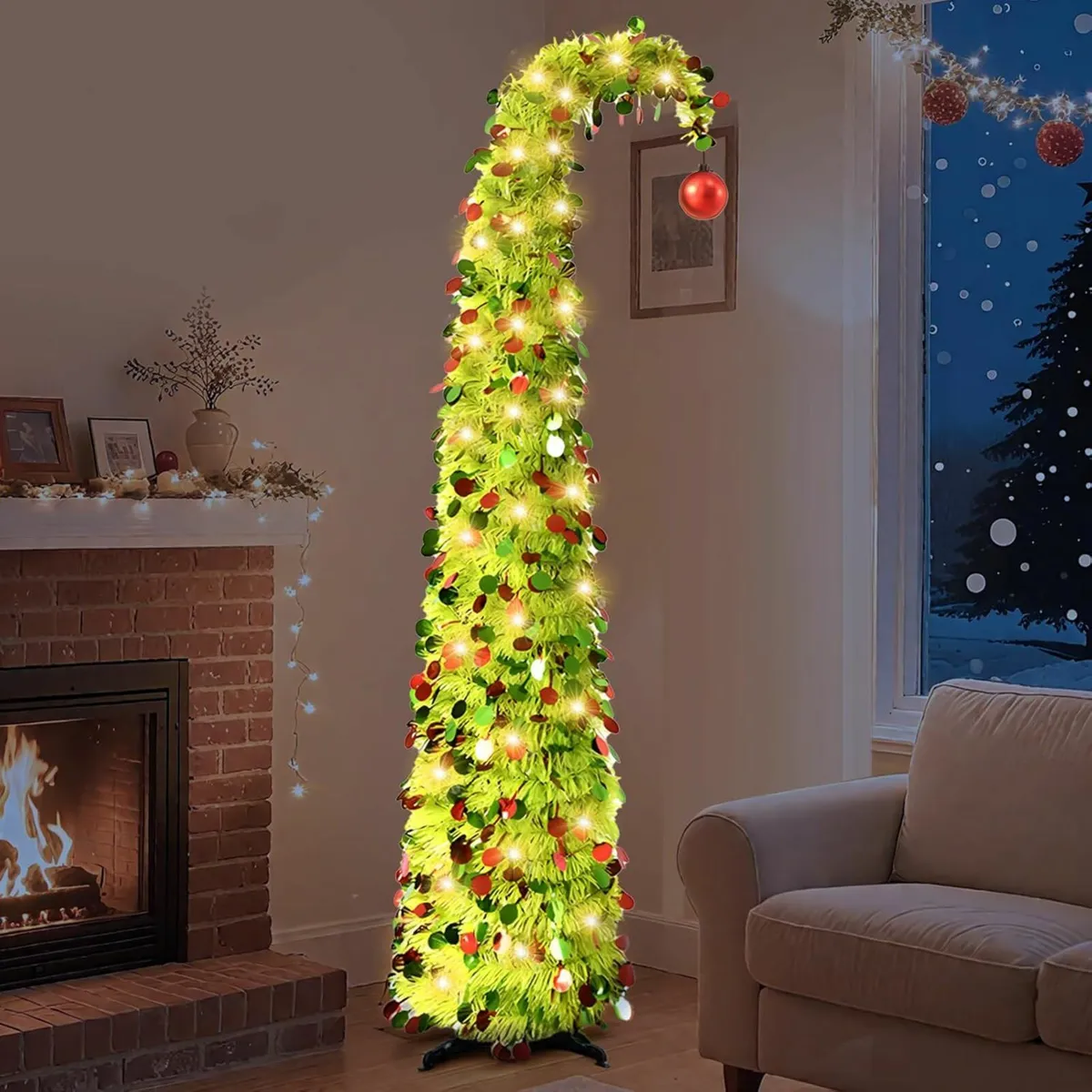 150CM/5FT Pop Up Christmas Tree 50 Leds Lights - Image 2