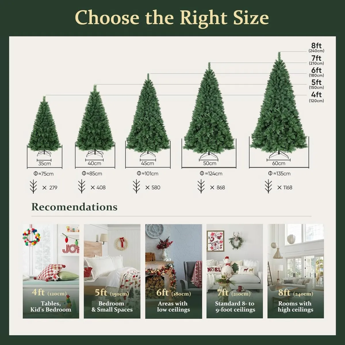 7ft Christmas Tree Deco Realistic Artificial 210cm - Image 3