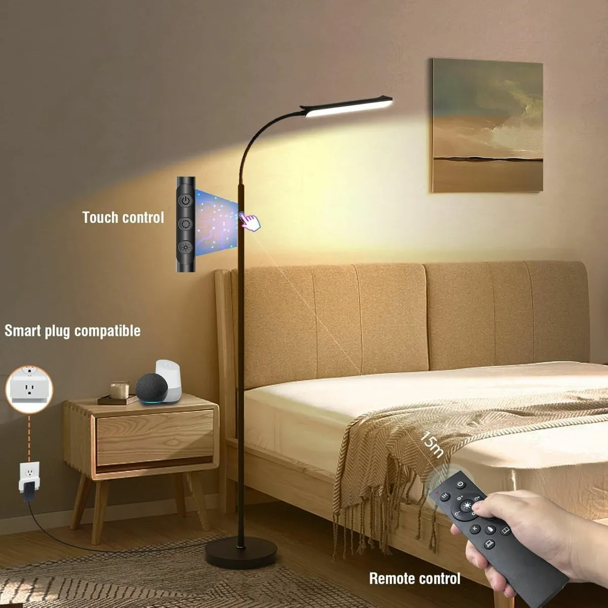 LED Uplighter Floor Lamp Adjustable Dimmable - Image 2