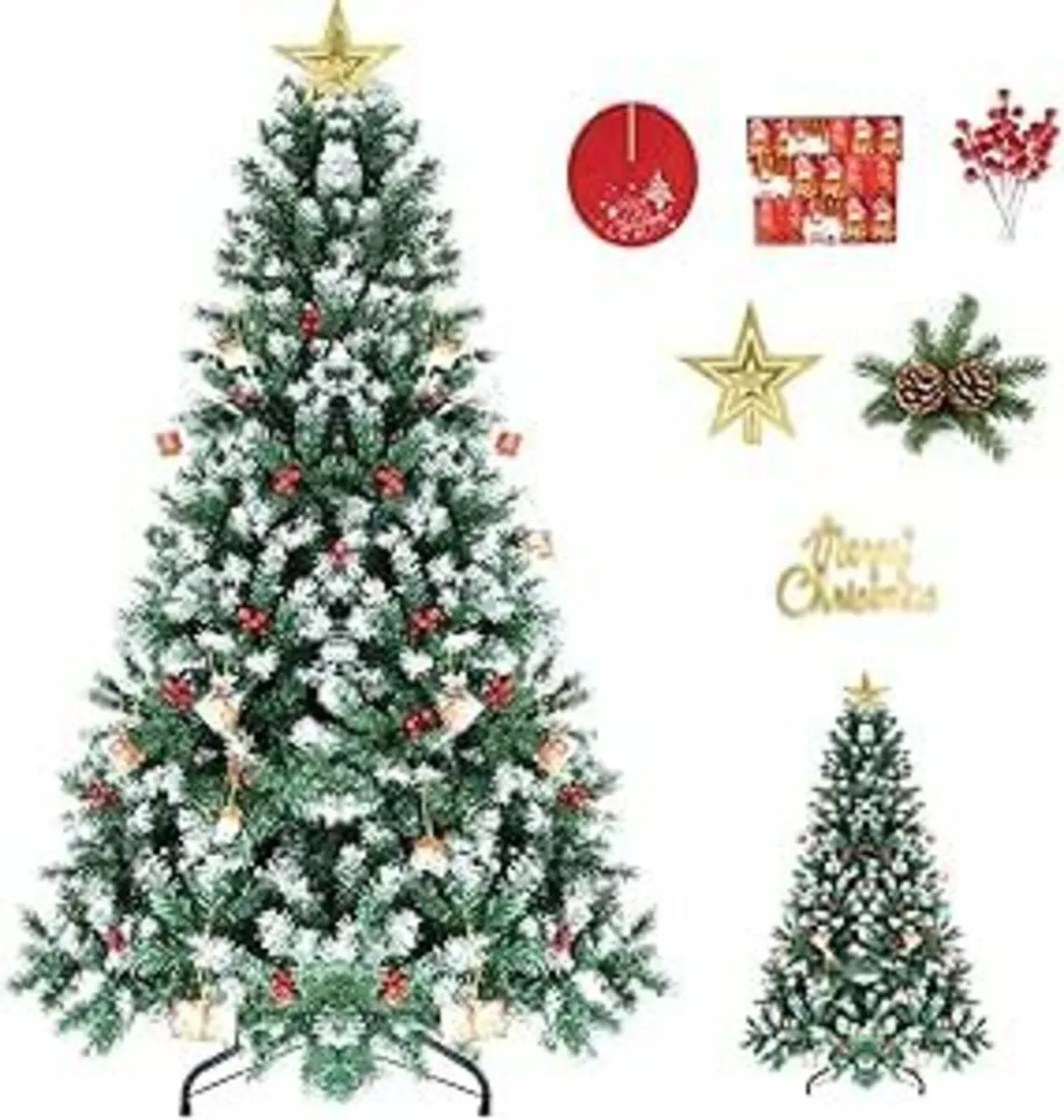 Artificial Christmas Tree, 6ft 1400 Branch Tips - Image 1