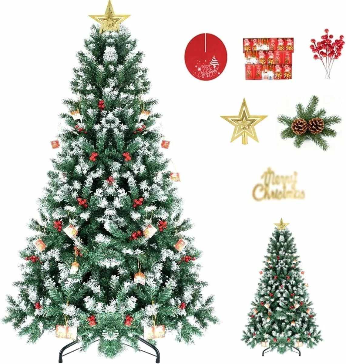 Artificial Christmas Tree, 6ft 1400 Branch Tips - Image 2