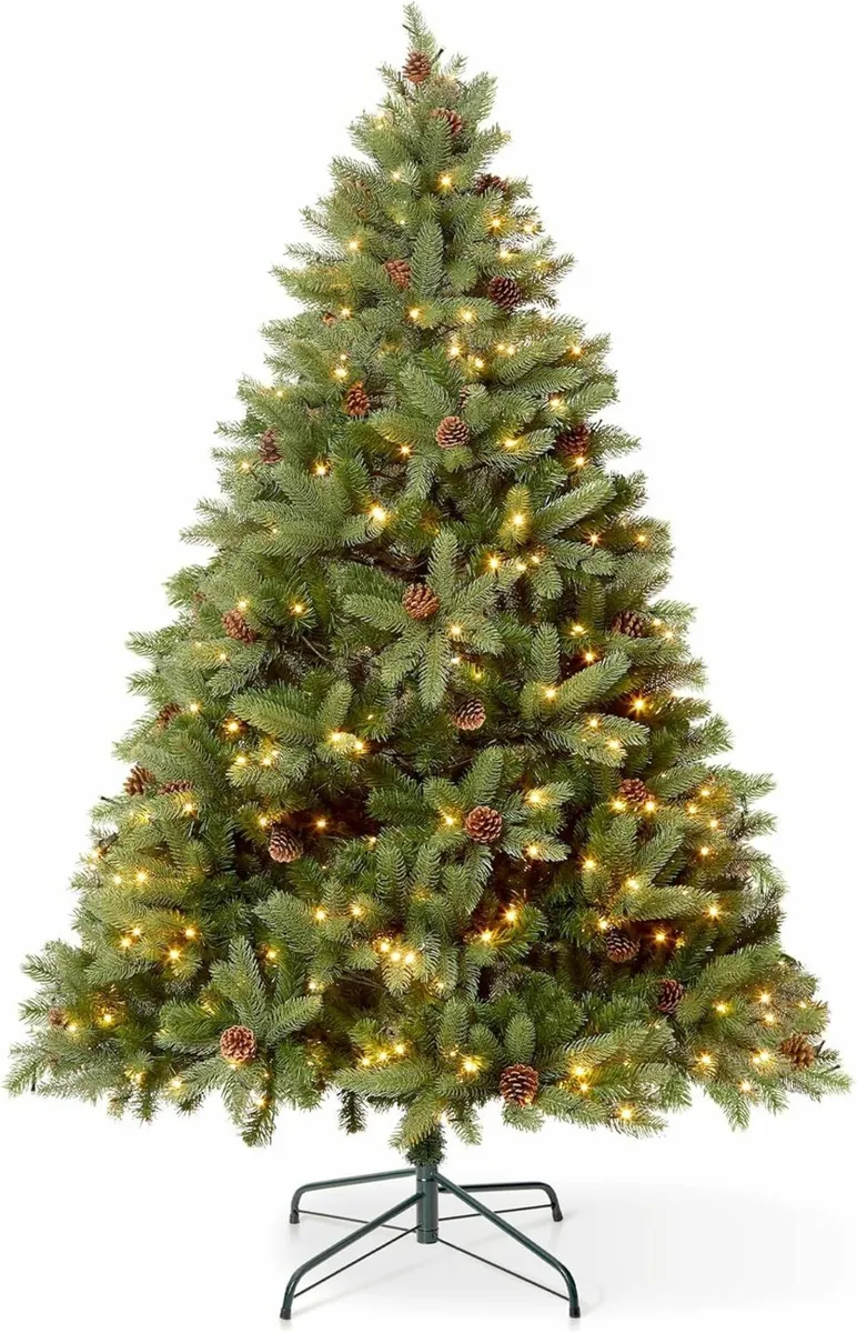 6FT Christmas Tree 300 Warm White LED Lights - Image 1