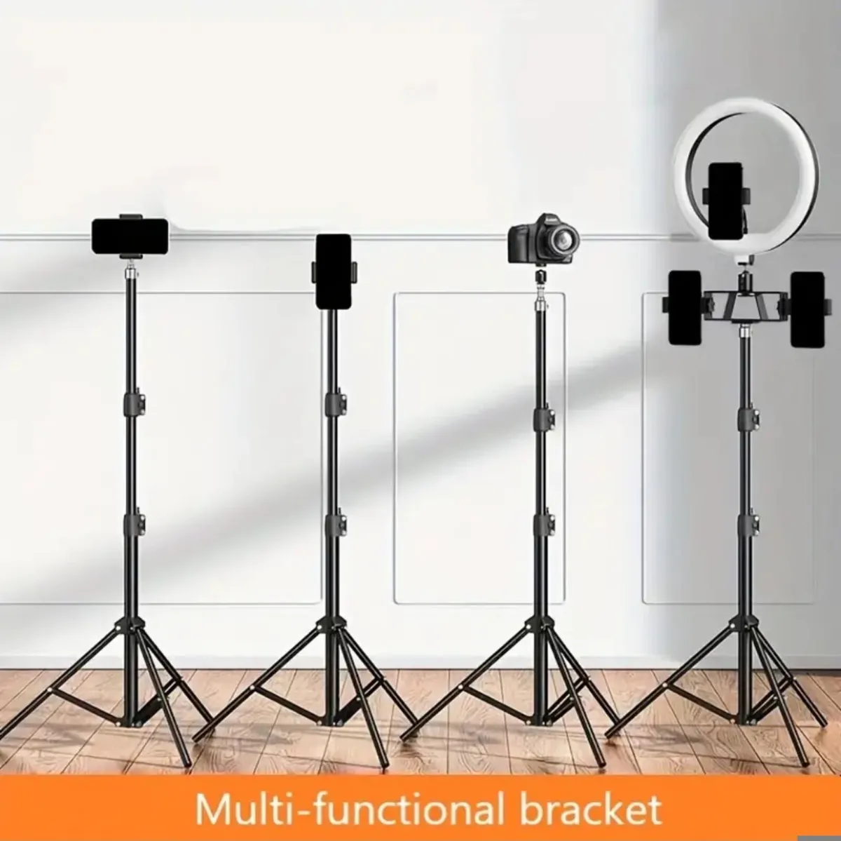 📱 Adjustable 1.6m Mobile Phone Tripod Stand – Bla - Image 4