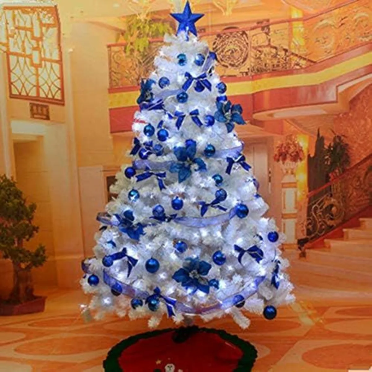 6FT 1.8M Alaskan Pine White Christmas Tree - Image 4