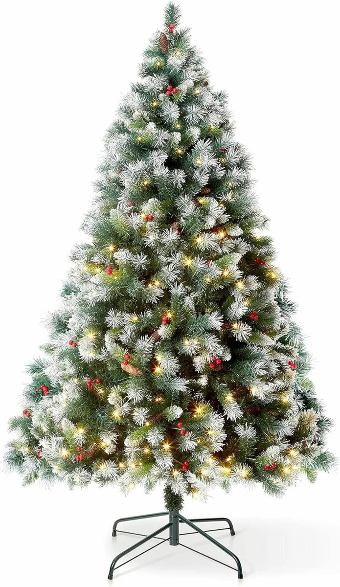 1.83m 6FT Pre-Lit Christmas Tree 300 LED Lights - Image 1