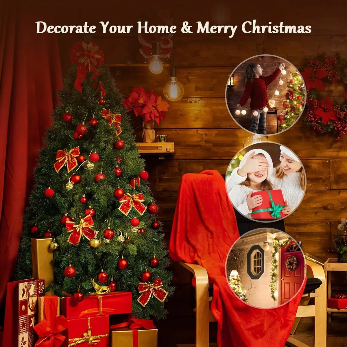 6ft Christmas Tree Artificial 180cm Living Room - Image 4
