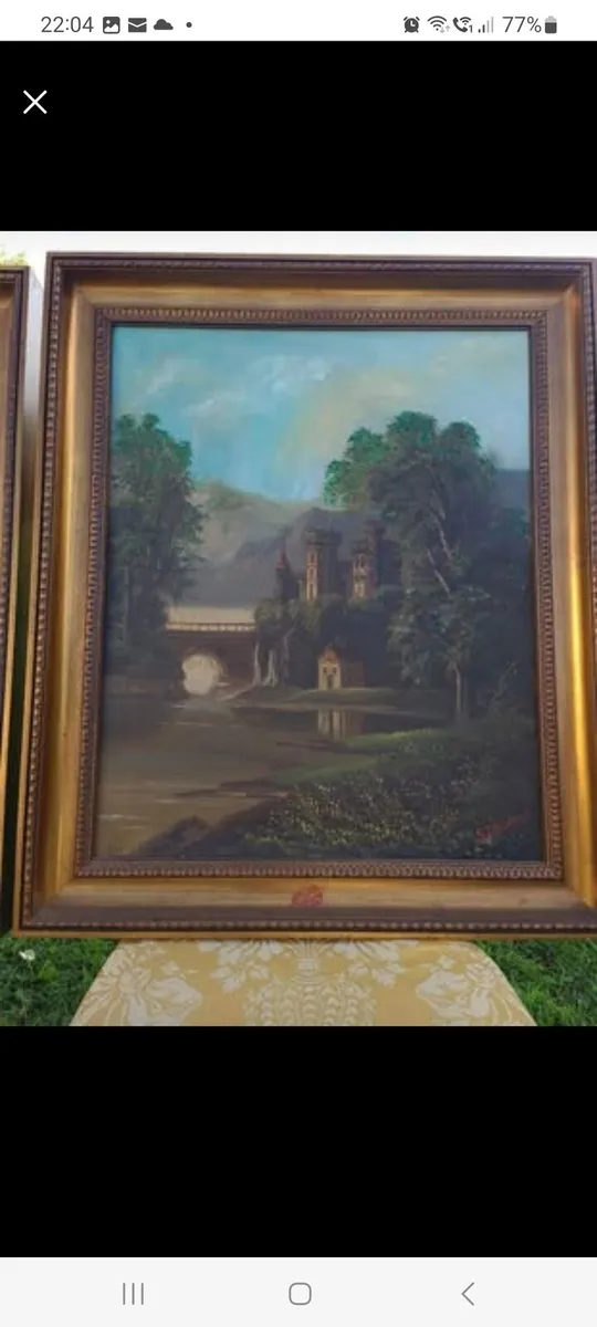 A pair of large oils on canvas - Image 3