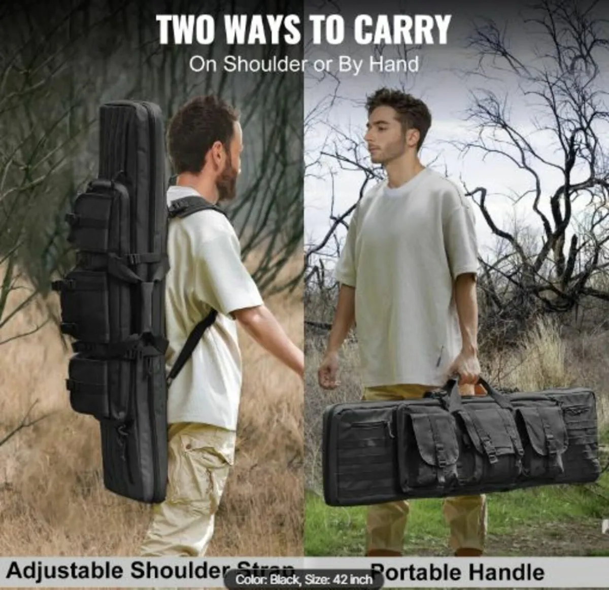 Rifle Bag, 42 inch Tactical Double Long Gun Bag, - Image 3