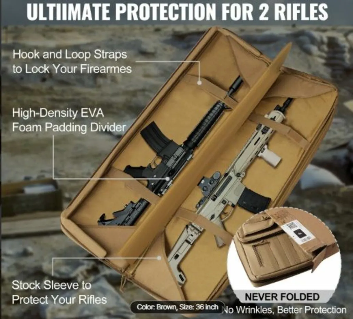 Rifle Bag, 36 inch Tactical Double Long Gun Bag, - Image 2
