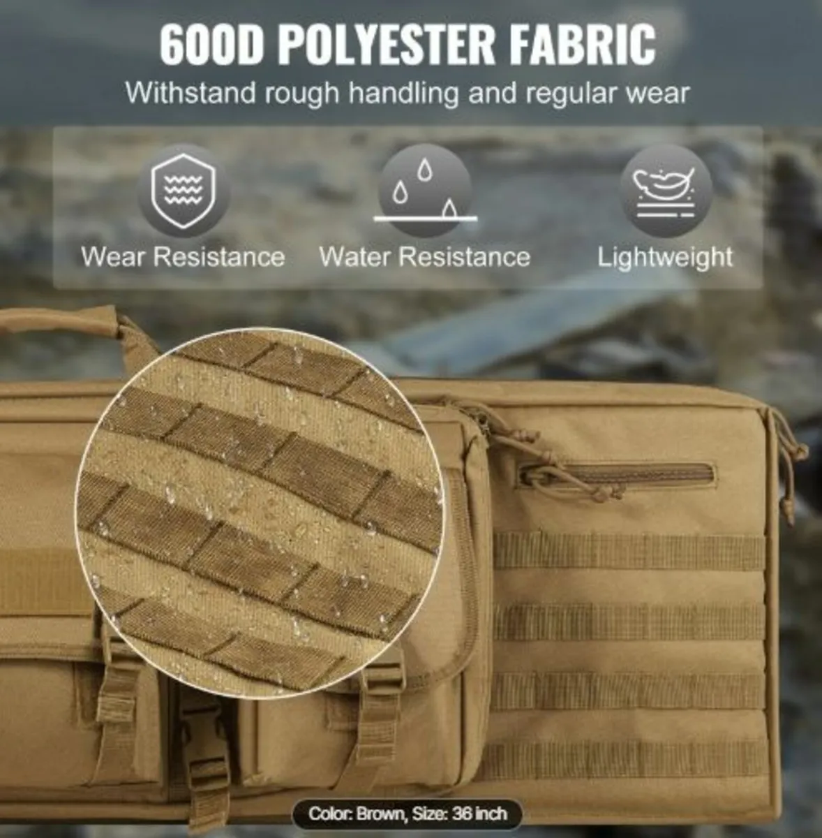 Rifle Bag, 36 inch Tactical Double Long Gun Bag, - Image 4