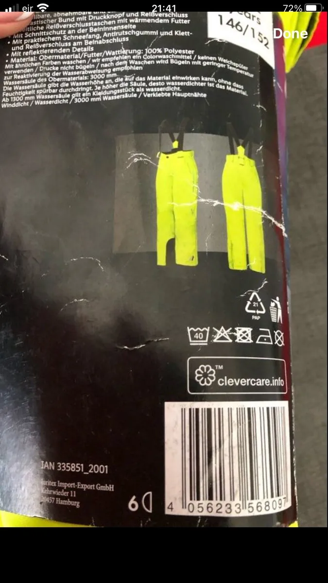 Boys ski trousers age 10/12 €10 - Image 3