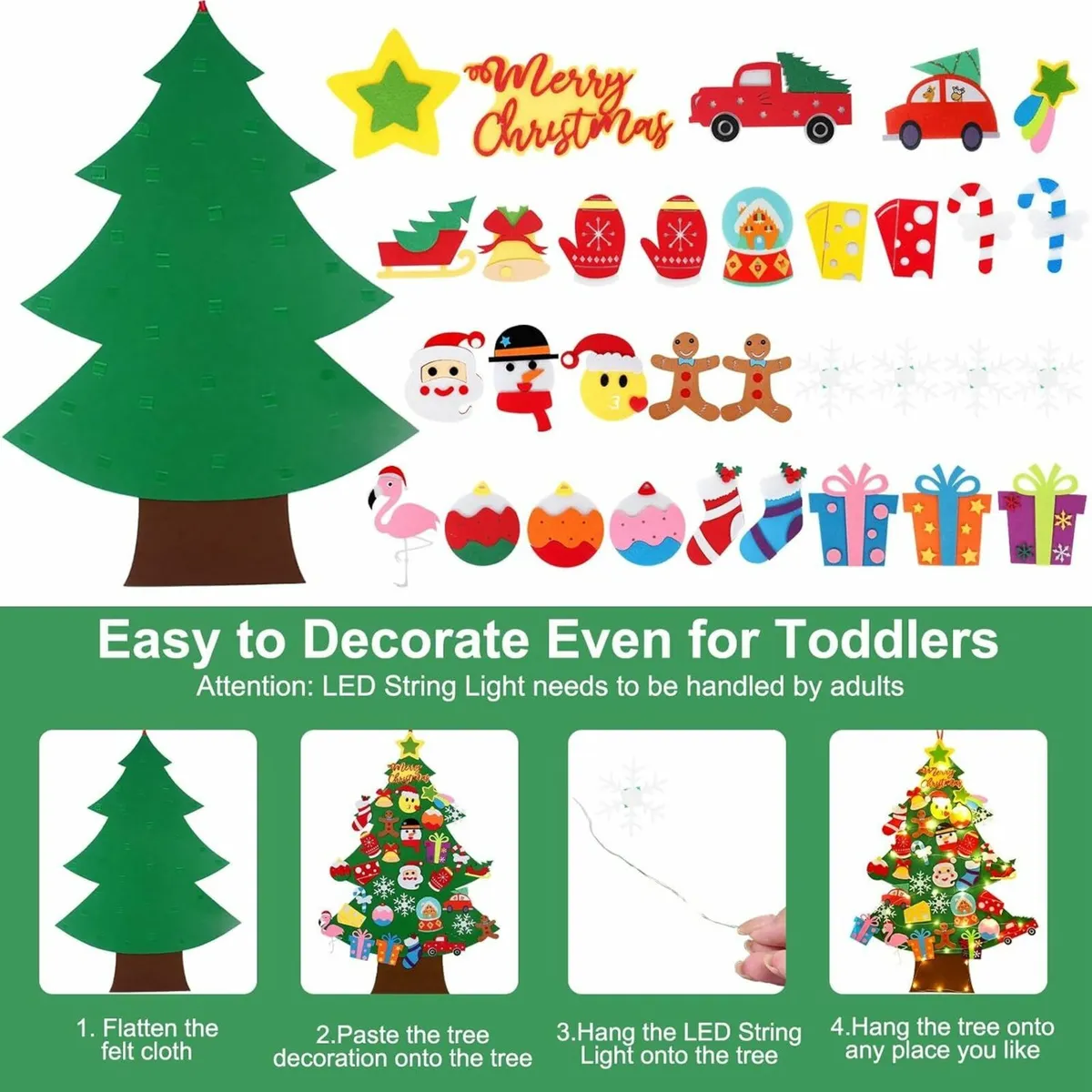 3Ft Christmas Tree For Kids Diy Wall Hanging - Image 2
