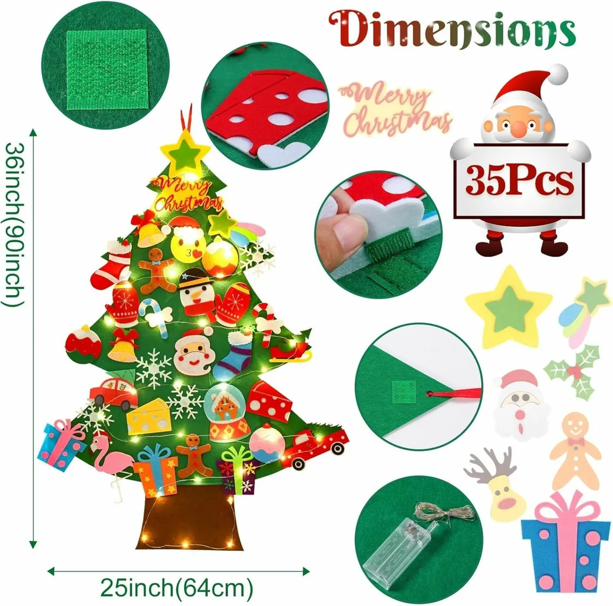 3Ft Christmas Tree For Kids Diy Wall Hanging - Image 4