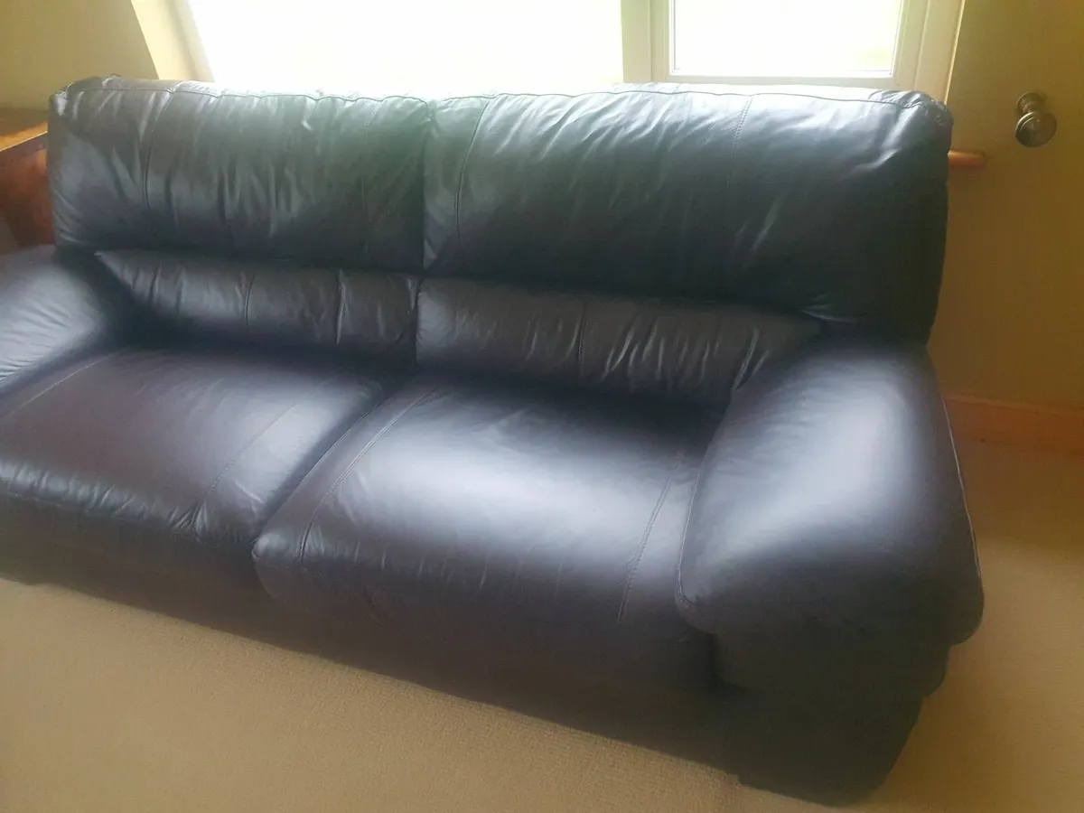 Genuine Leather 3 piece suite - Image 1
