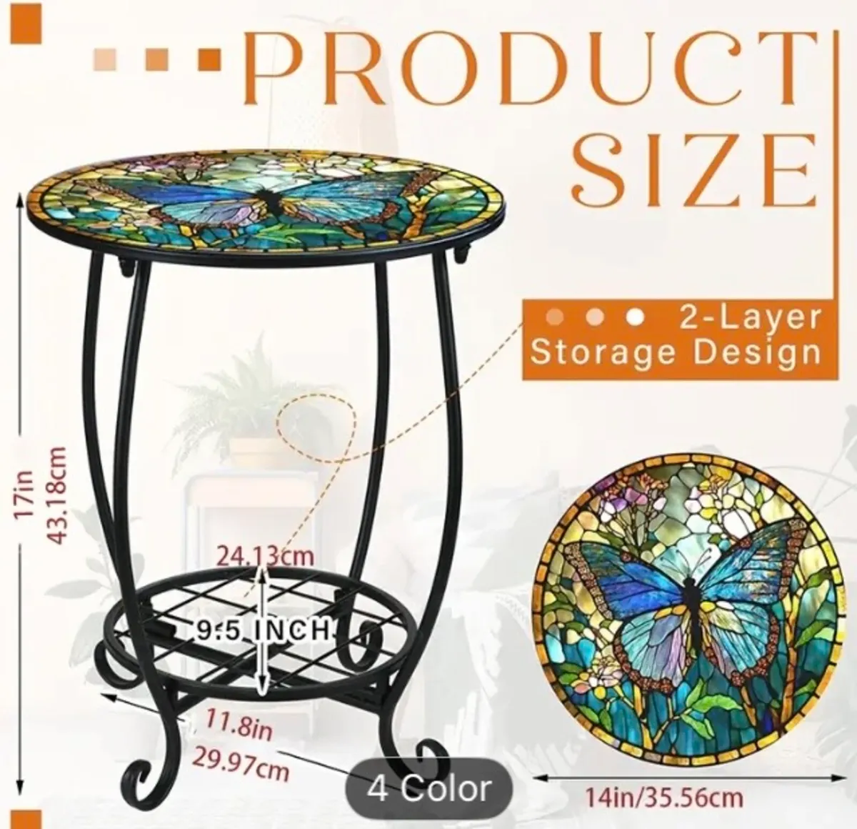 Outdoors metal table free postage - Image 2