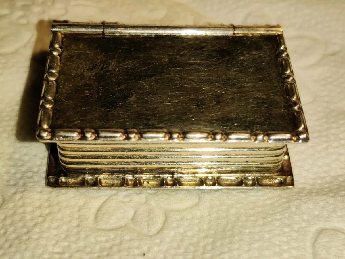 RARE BOOKCASE STYLE,925 Silver New Unisex Pill Box - Image 2