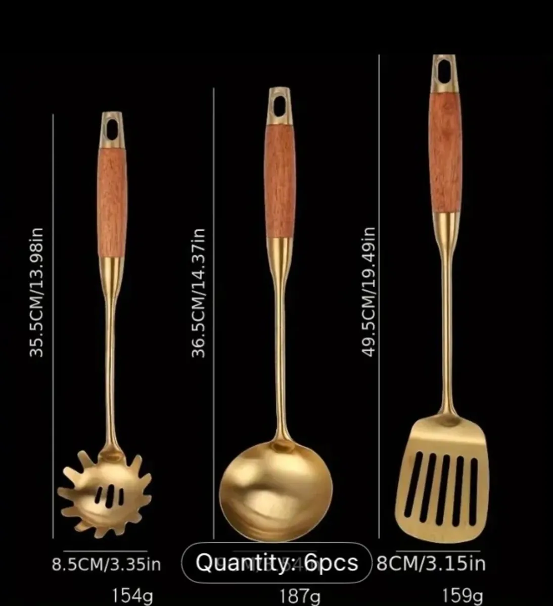 Gold kitchen household utensils set free postage - Image 2