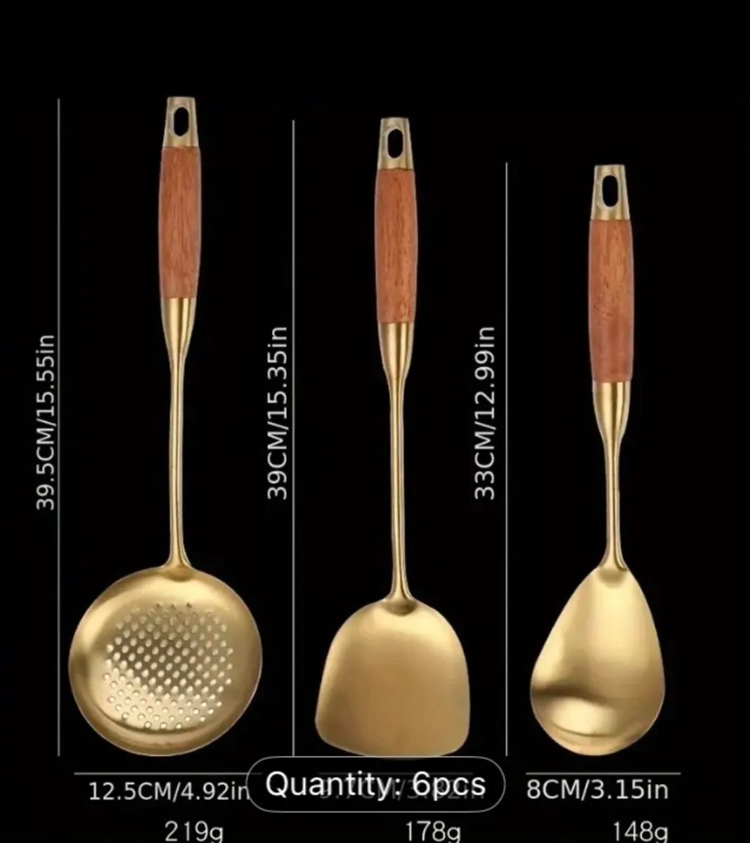 Gold kitchen household utensils set free postage - Image 3