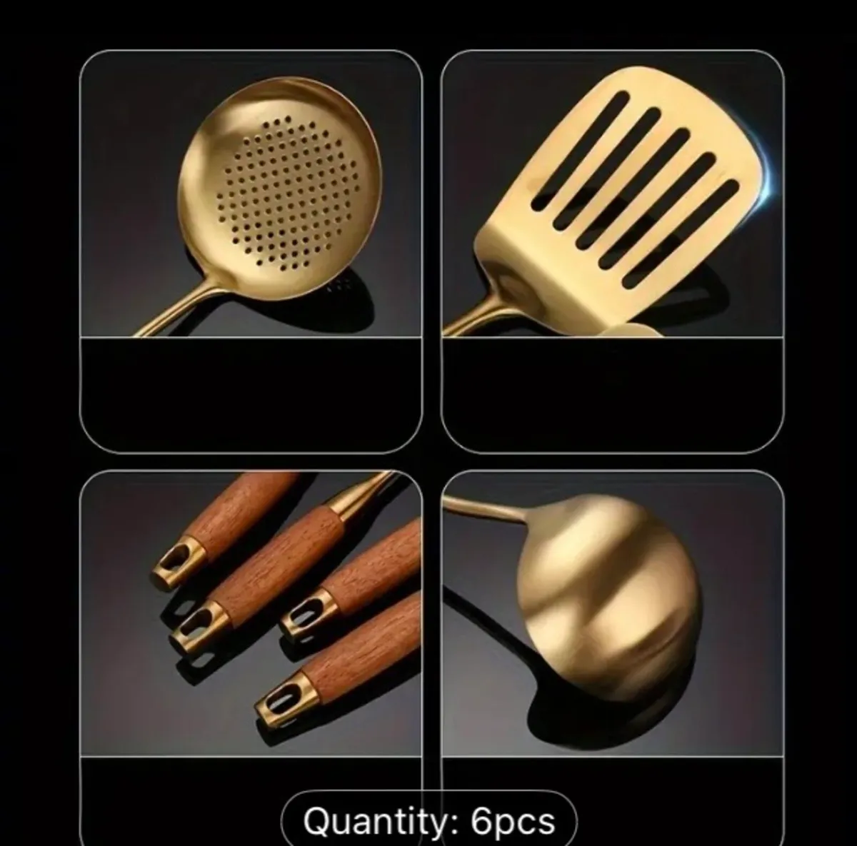 Gold kitchen household utensils set free postage - Image 4