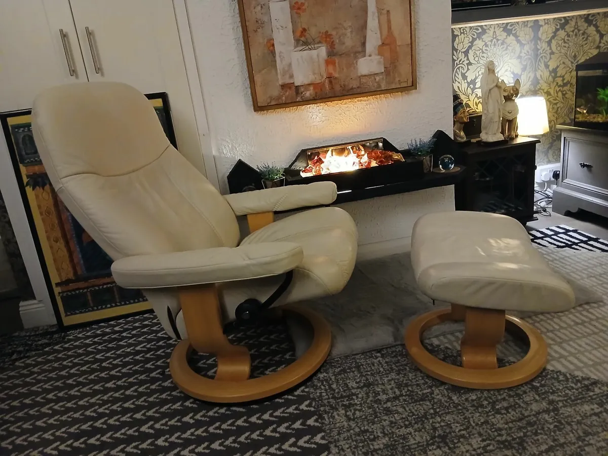 Ekornes "Stressless " Recliner & Otterman. - Image 1