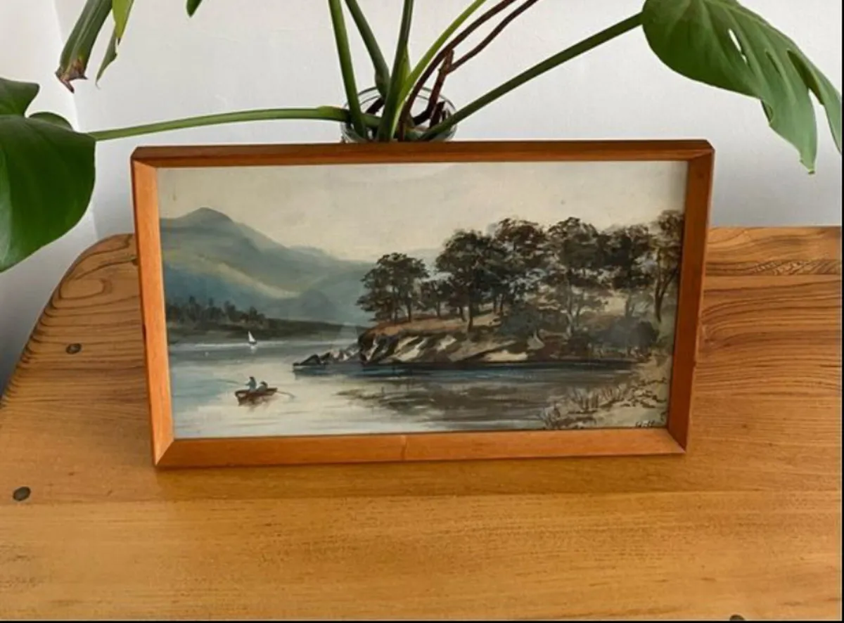 Mid Century Teak Framed Paintings - Image 2
